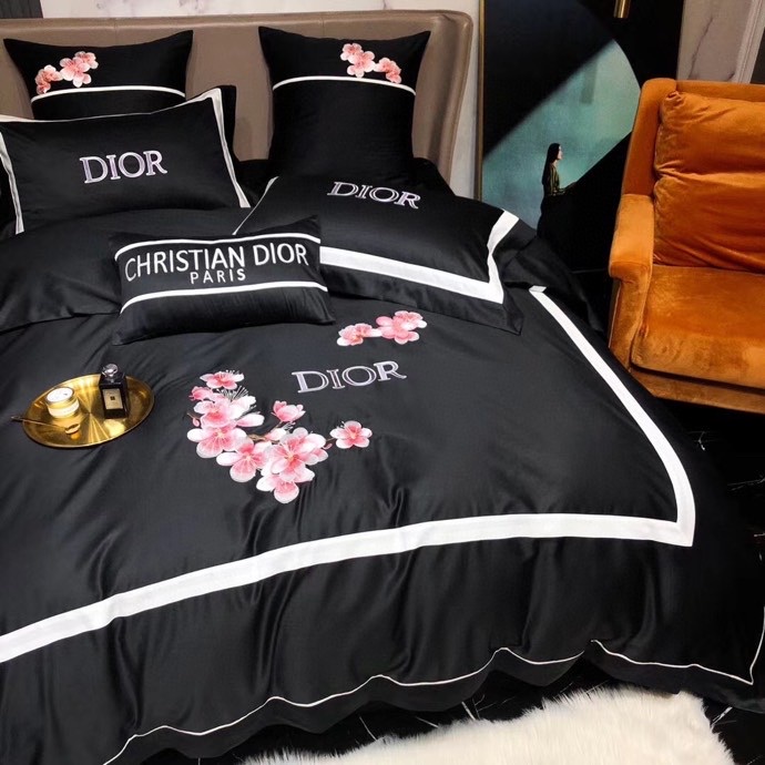 ディオール布団カバーセット刺繍系　4点ベッド寝具セットDior　掛け布団カバー/ボックスシーツ　新居用品ゴージャス　選べる3種 - 画像 6