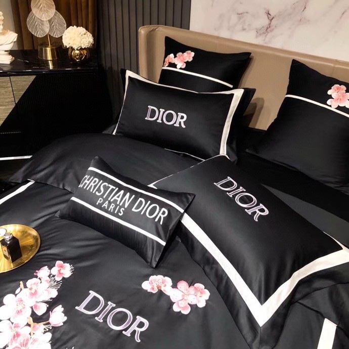 ディオール布団カバーセット刺繍系　4点ベッド寝具セットDior　掛け布団カバー/ボックスシーツ　新居用品ゴージャス　選べる3種 - 画像 7