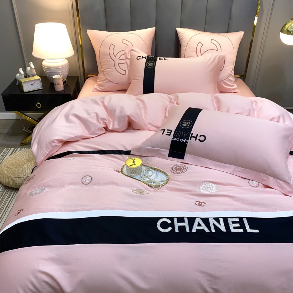 CHANEL シャネル掛け布団カバー4点セット　ボックスシーツ/ピローケース　ダブルサイズ/キングサイズ　綿オールシーズン - 画像 6