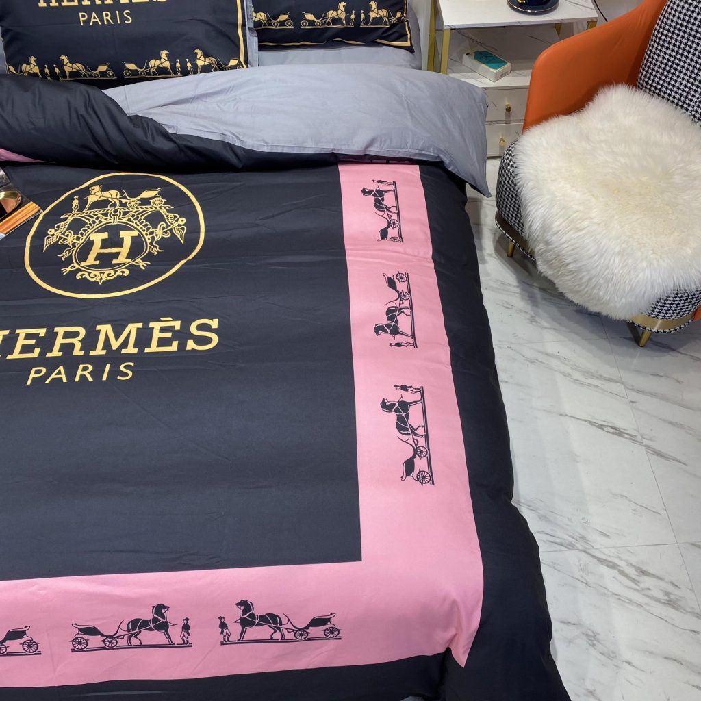 掛け布団カバー4点セット　エルメスHERMES布団カバー/ボックスシーツ/枕カバー　人気ベッド用品綿100％ - 画像 8