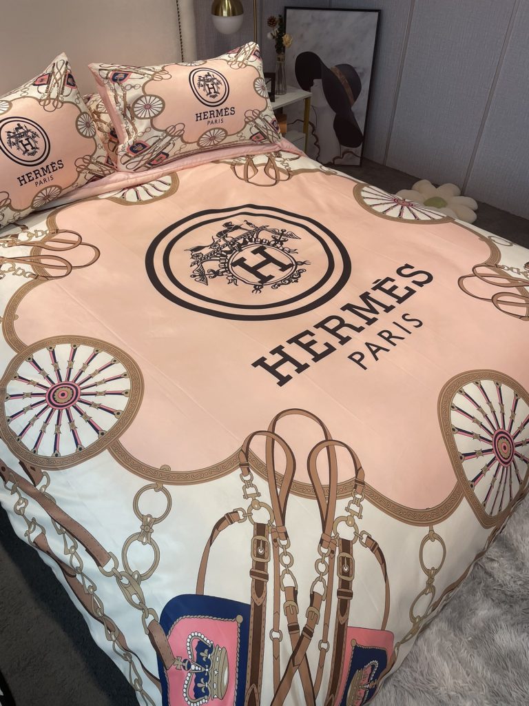 エルメス　掛け布団カバーセット　HERMES布団カバー4点セット　妙趣の絵柄寝具ベッド用品夏2色　心地よい - 画像 5