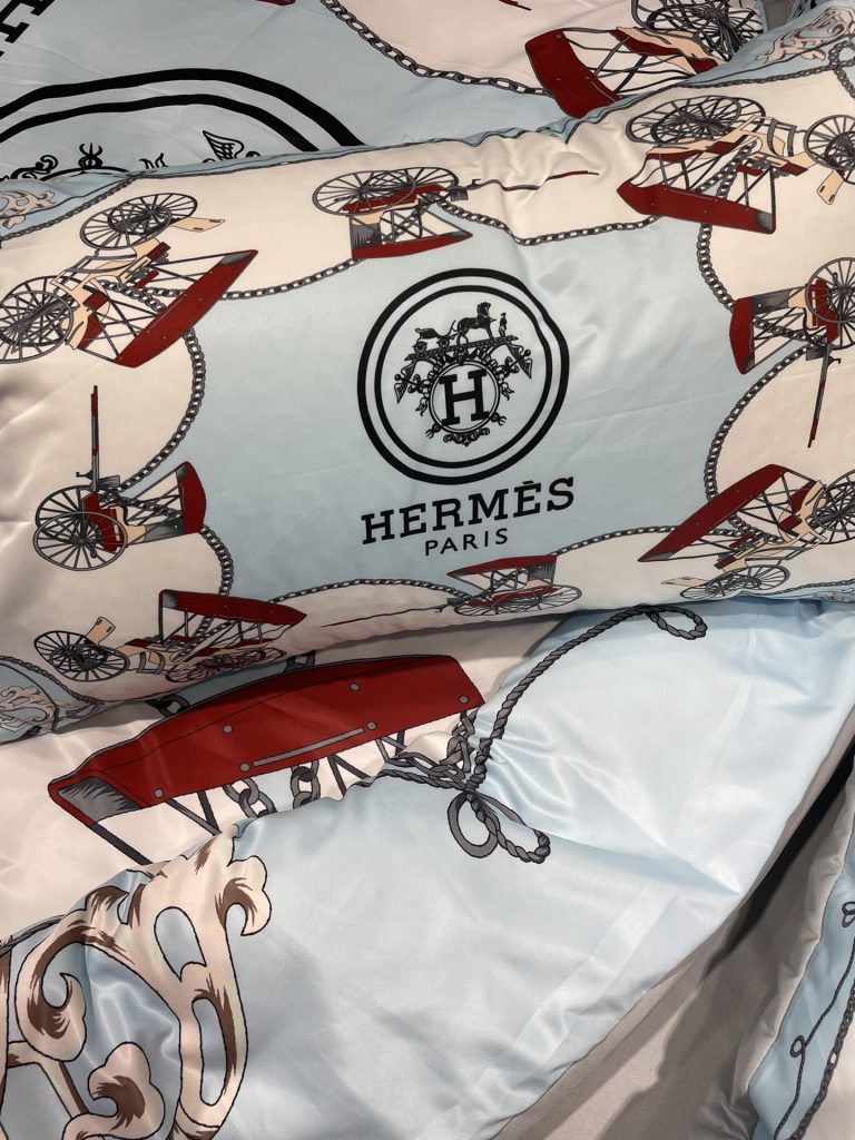 エルメス　掛け布団カバーセット　HERMES布団カバー4点セット　妙趣の絵柄寝具ベッド用品夏2色　心地よい - 画像 3