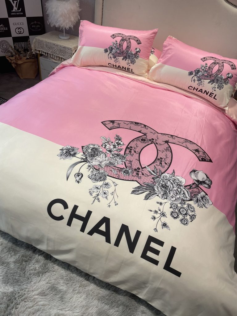 シャネル　掛け布団カバーセット　CHANEL布団カバー4点セット　妙趣の絵柄寝具ベッド用品夏3色　心地よい - 画像 5