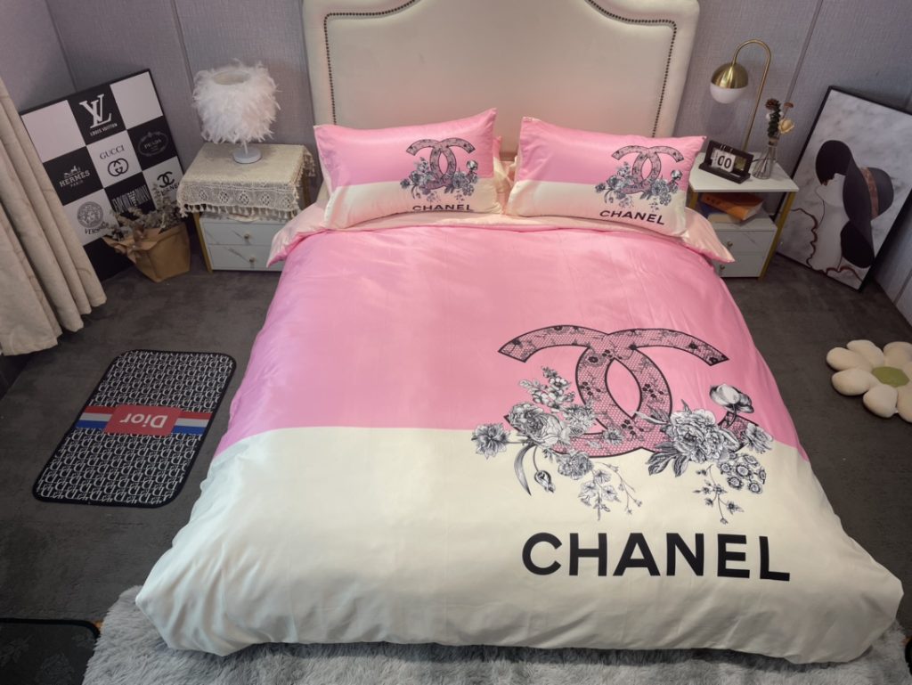 シャネル　掛け布団カバーセット　CHANEL布団カバー4点セット　妙趣の絵柄寝具ベッド用品夏3色　心地よい - 画像 4
