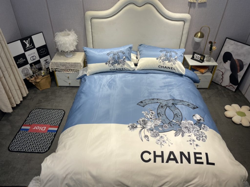 シャネル　掛け布団カバーセット　CHANEL布団カバー4点セット　妙趣の絵柄寝具ベッド用品夏3色　心地よい - 画像 8