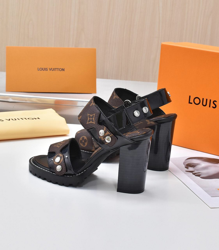 Louis Vuitton　ルイヴィトン　ハイヒール　LVサンダル女性　厚いヒール　モノグラム - 画像 7