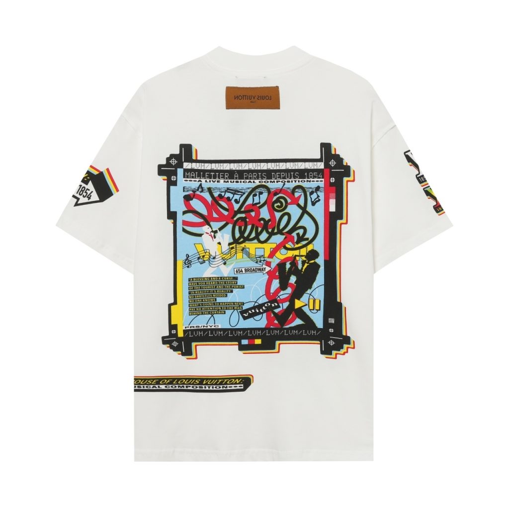 ルイヴィトン　Louis Vuitton　半袖シャツ　Ｔシャツ　ホワイト　T-Shirt　クルーネック　プリントシャツ - 画像 2