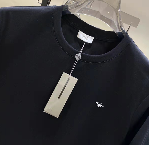 Dior ディオール Tシャツ 夏シャツ 丸首シャツ ブラック ホワイト 半袖シャツ 刺繍 2色 - 画像 4