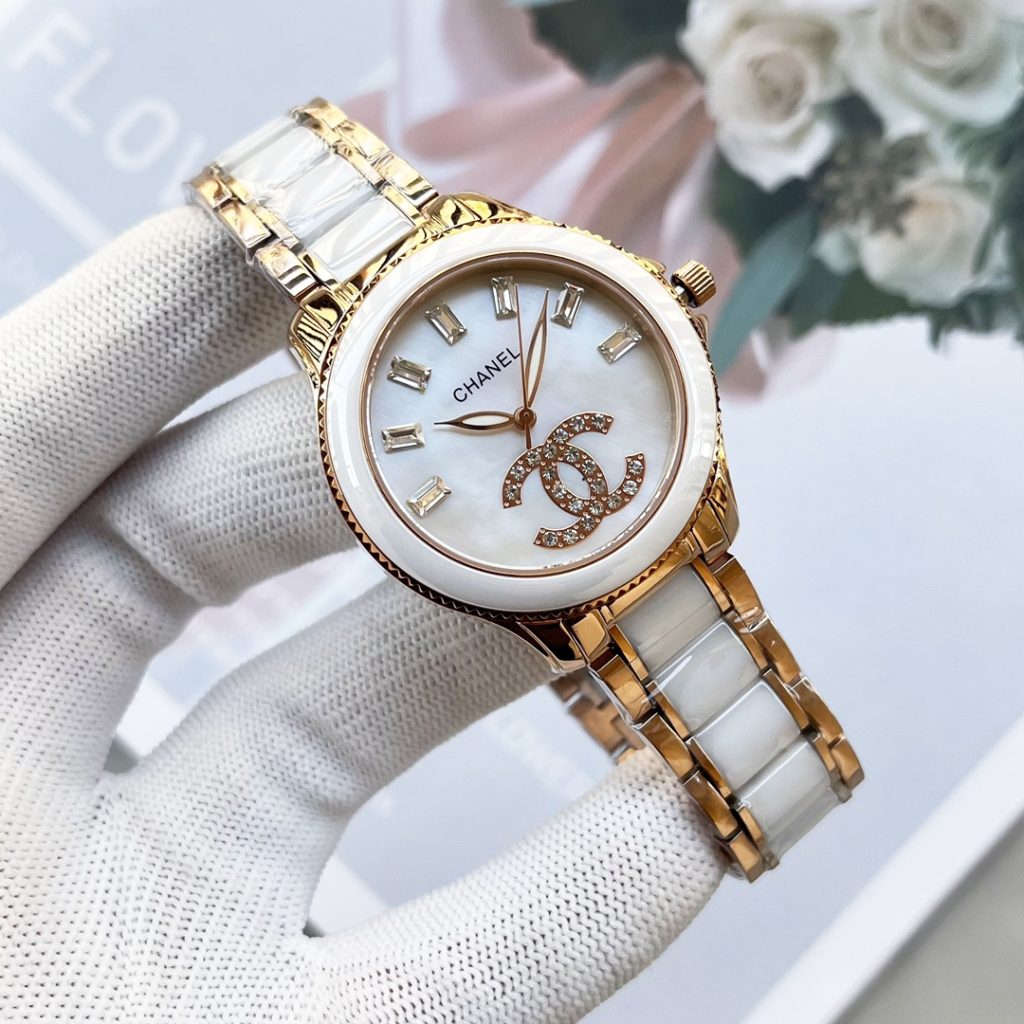 Chanel シャネル✨💎🕰️【香奈儿風】高級セラミックレディース腕時計 西鉄城機械式ムーブメント 本物ダイヤ使用 35mm✨ - 画像 2