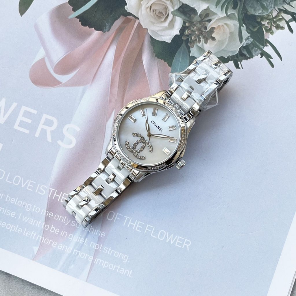 Chanel シャネル✨💎🕰️【香奈儿風】高級セラミックレディース腕時計 西鉄城機械式ムーブメント 本物ダイヤ使用 35mm✨ - 画像 3