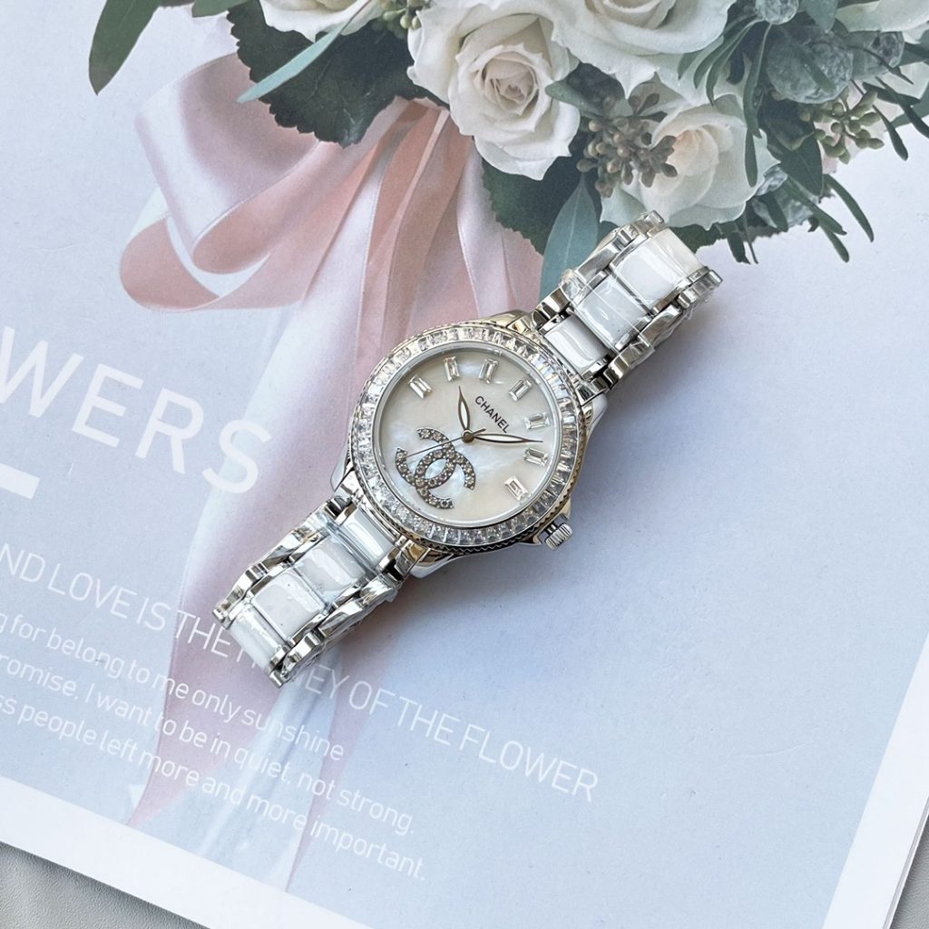 Chanel シャネル✨💎🕰️【香奈儿風】高級セラミックレディース腕時計 西鉄城機械式ムーブメント 本物ダイヤ使用 35mm✨ - 画像 4