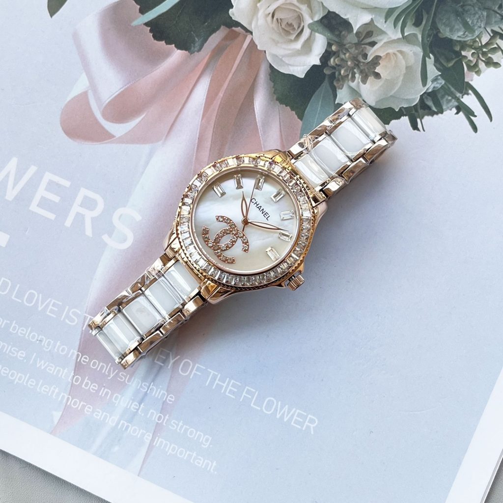 Chanel シャネル✨💎🕰️【香奈儿風】高級セラミックレディース腕時計 西鉄城機械式ムーブメント 本物ダイヤ使用 35mm✨ - 画像 5