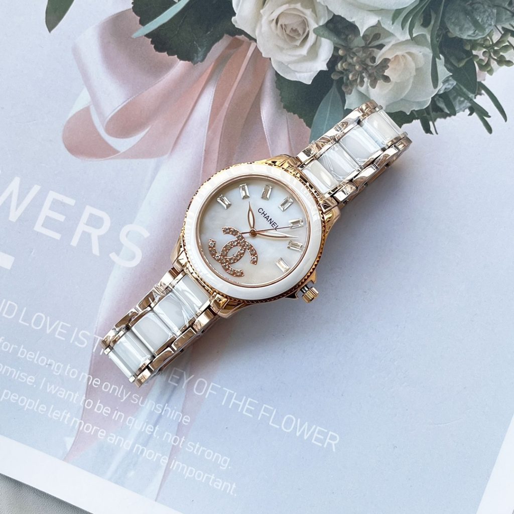 Chanel シャネル✨💎🕰️【香奈儿風】高級セラミックレディース腕時計 西鉄城機械式ムーブメント 本物ダイヤ使用 35mm✨ - 画像 6