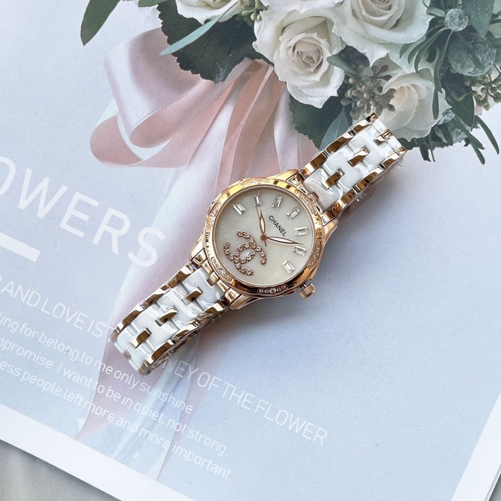 Chanel シャネル✨💎🕰️【香奈儿風】高級セラミックレディース腕時計 西鉄城機械式ムーブメント 本物ダイヤ使用 35mm✨ - 画像 7