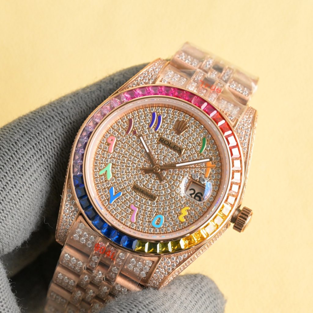 Rolex ロレックス✨💎ロレックスデイトジャスト 41mm 満鑽✨ 2813自動巻き ステンレス サファイアガラス 高級時計💫🔥 - 画像 6