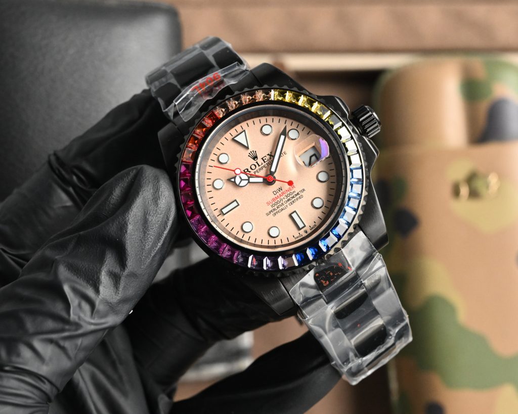 Rolex ロレックス✨ロレックス改造ベース✨天然ジルコン超輝き！40mm自動巻きメンズ腕時計🔥防水💎高級感 - 画像 2