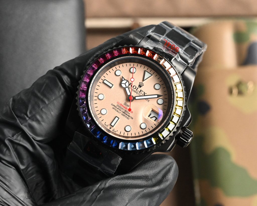 Rolex ロレックス✨ロレックス改造ベース✨天然ジルコン超輝き！40mm自動巻きメンズ腕時計🔥防水💎高級感 - 画像 3