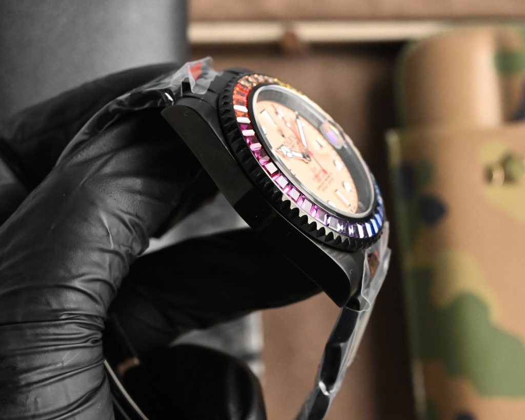 Rolex ロレックス✨ロレックス改造ベース✨天然ジルコン超輝き！40mm自動巻きメンズ腕時計🔥防水💎高級感 - 画像 5