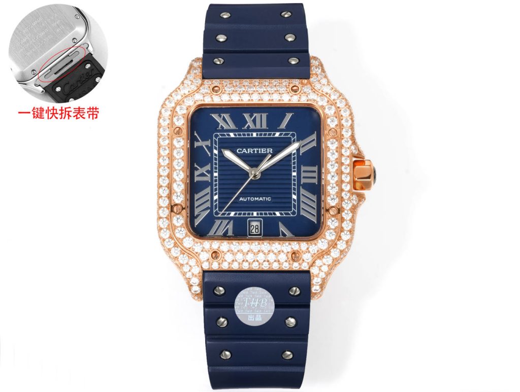 Cartier カルティエ✨Cartier✨ 高級腕時計 サントス 100 メンズ 自動巻き 本革ベルト 💎 メンテナンス済み ⌚️ 💼 美品 🎁 ギフトに最適 - 画像 3