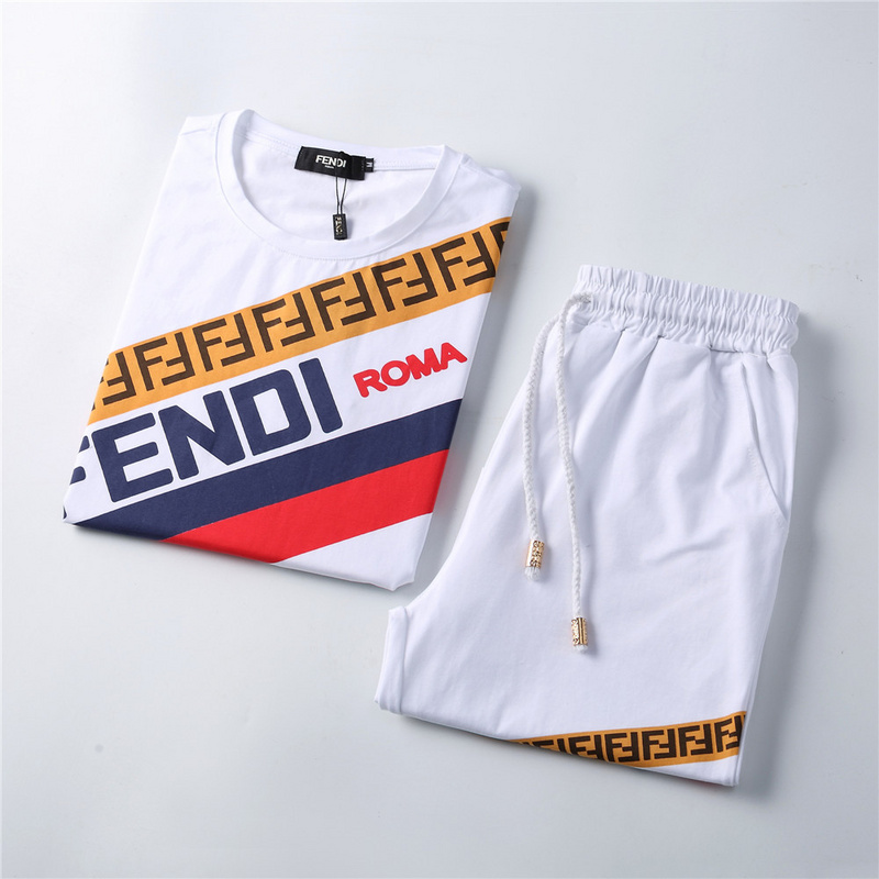 フェンディ　セットアップ　上下2点セットFENDI メンズ服　半袖Ｔシャツと半ズボン/ショートパンツ　カジュアルウェア　2色 - 画像 4