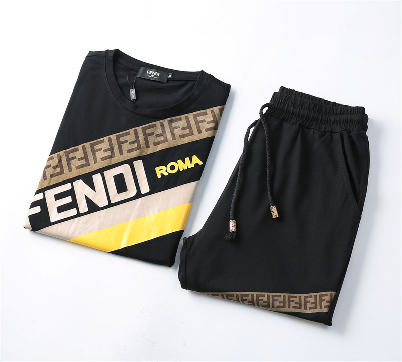 フェンディ　セットアップ　上下2点セットFENDI メンズ服　半袖Ｔシャツと半ズボン/ショートパンツ　カジュアルウェア　2色 - 画像 2