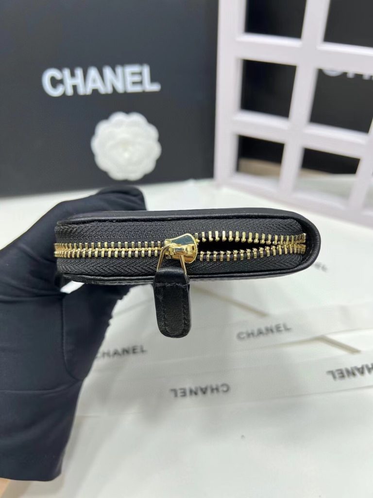 【シャネル】キャビアスキン 長財布 ココマーク金具 上品なブラックのレディースウォレット - 画像 5