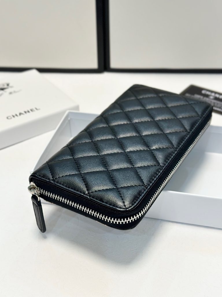 【シャネル】キャビアスキン 長財布 ココマーク金具 ブラック 上品で実用的なレディースウォレット - 画像 3