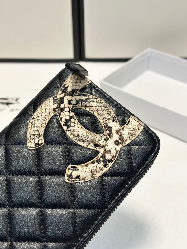 【シャネル】キャビアスキン 長財布 ココマーク金具 ブラック 上品で実用的なレディースウォレット - 画像 6