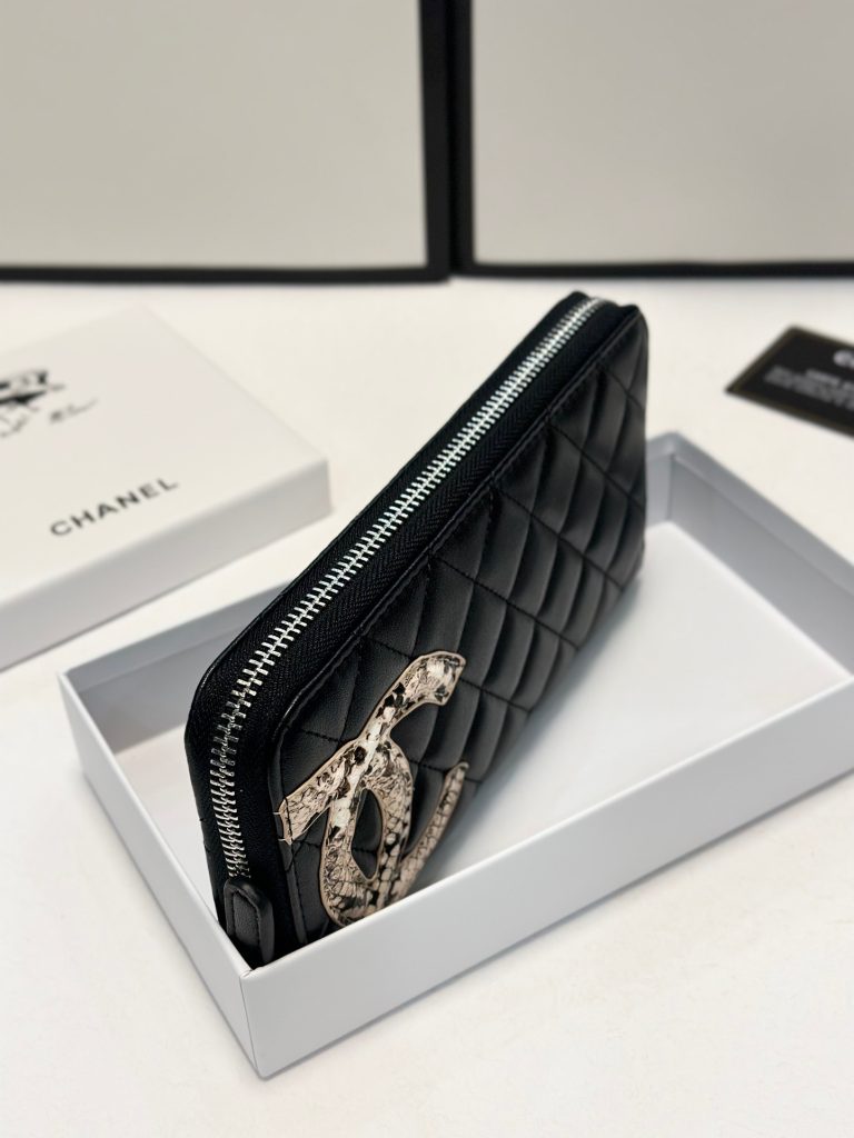 【シャネル】キャビアスキン 長財布 ココマーク金具 ブラック 上品で実用的なレディースウォレット - 画像 7