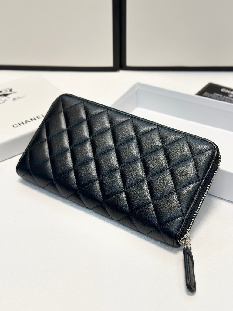 【シャネル】キャビアスキン 長財布 ココマーク金具 ブラック 上品で実用的なレディースウォレット - 画像 8