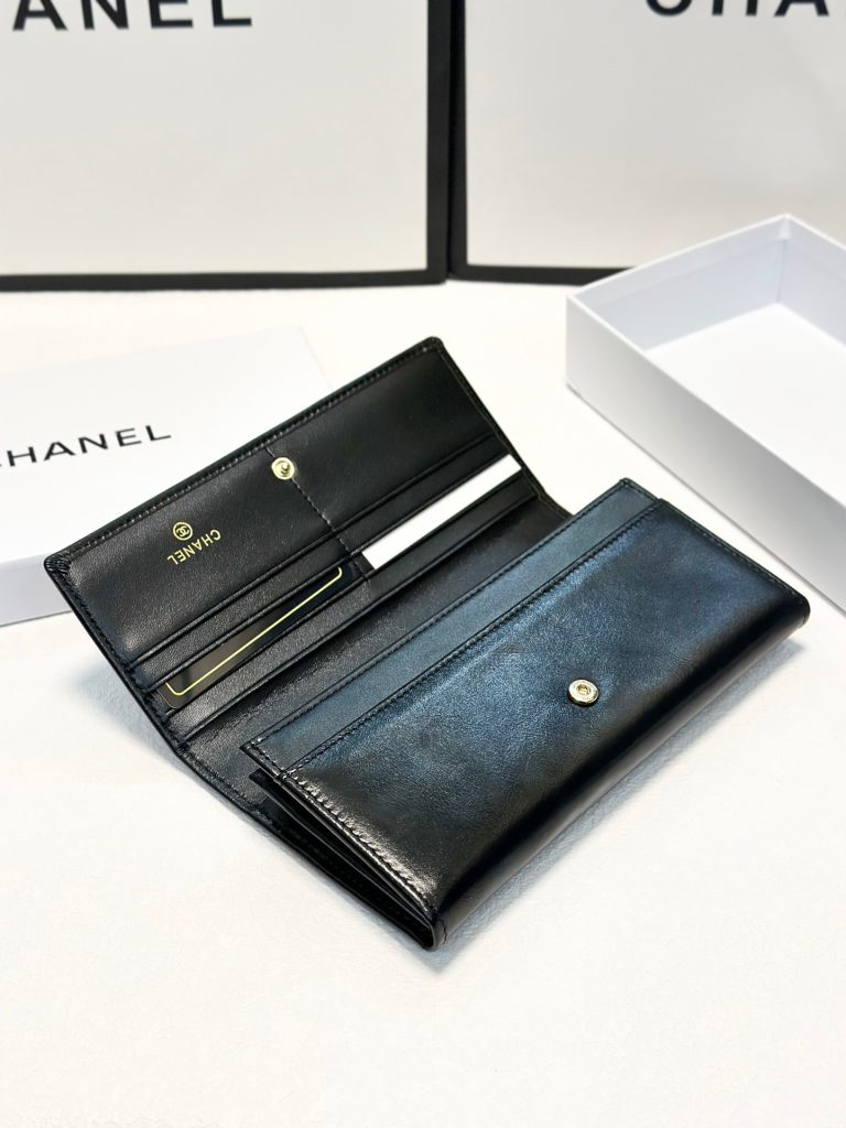 【シャネル】キャビアスキン 長財布 ココマーク金具 上品で使いやすいブラックのレディースウォレット - 画像 8