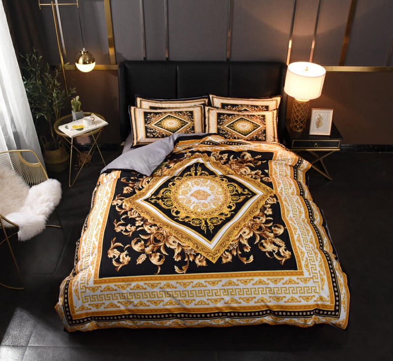 Versace ヴェルサーチ　掛け布団カバーセット4点　ダブルサイズ/キングサイズベッド　綿生地ベッドカバー　新居寝具用品　選べる5種 - 画像 4