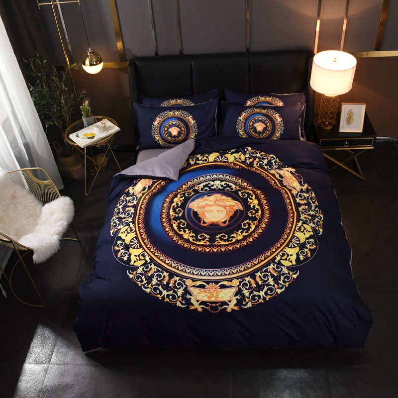 Versace ヴェルサーチ　掛け布団カバーセット4点　ダブルサイズ/キングサイズベッド　綿生地ベッドカバー　新居寝具用品　選べる5種 - 画像 5