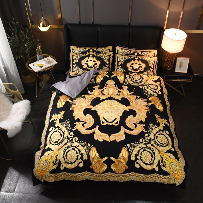 Versace ヴェルサーチ　掛け布団カバーセット4点　ダブルサイズ/キングサイズベッド　綿生地ベッドカバー　新居寝具用品　選べる5種 - 画像 6