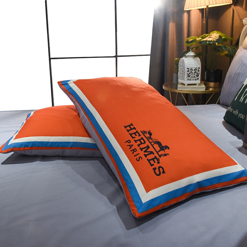 HERMES エルメス　掛け布団カバーセット4点　ダブルサイズ/キングサイズベッド　綿生地　新居寝具用品　人気ベッドカバー - 画像 4