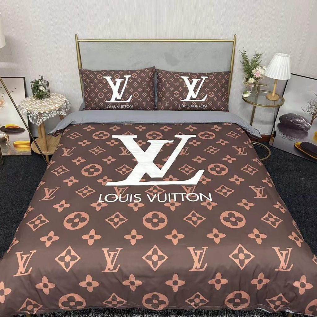 人気 LOUIS VUITTON ルイ ヴィトン 掛け布団カバーセット4点 ダブルサイズ/キングサイズベッド 綿生地 ベッドカバー 新居寝具用品 モノグラム 4色 - 画像 3