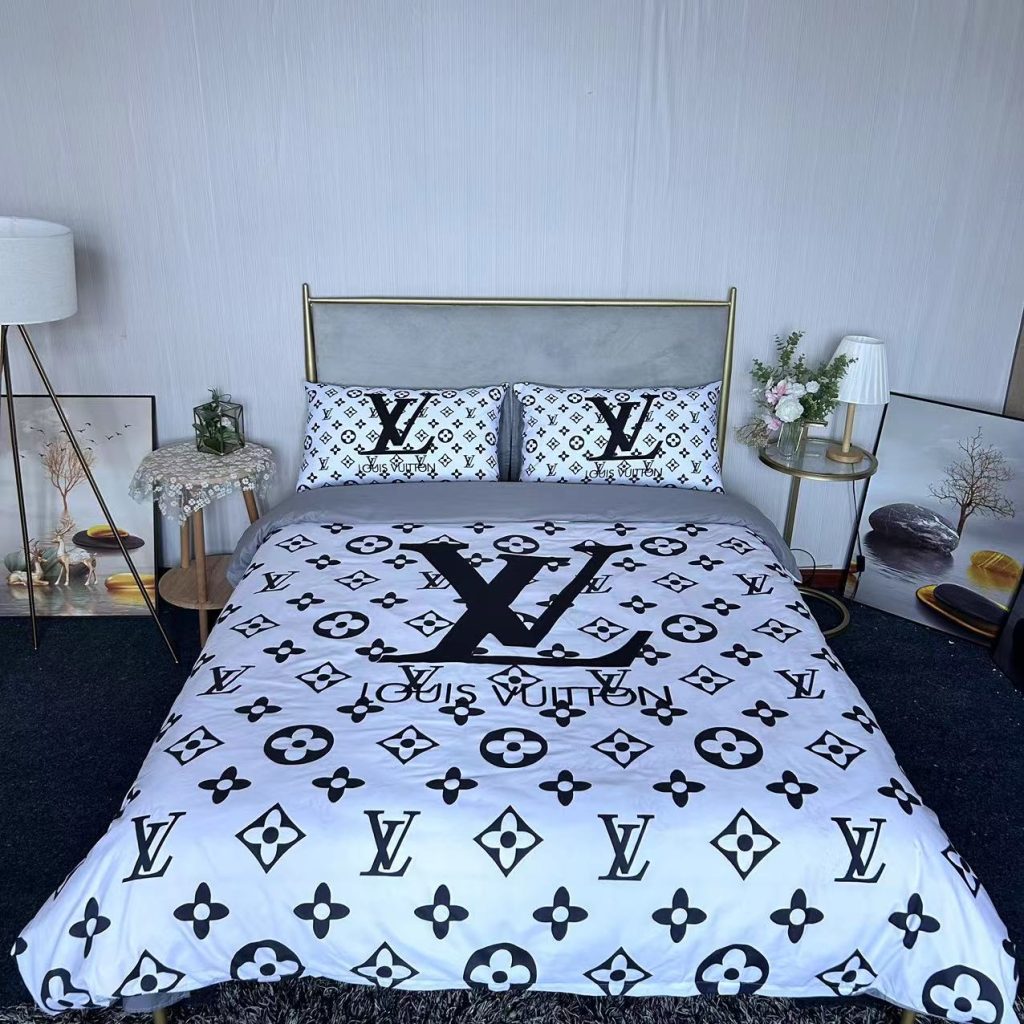 人気 LOUIS VUITTON ルイ ヴィトン 掛け布団カバーセット4点 ダブルサイズ/キングサイズベッド 綿生地 ベッドカバー 新居寝具用品 モノグラム 4色 - 画像 5
