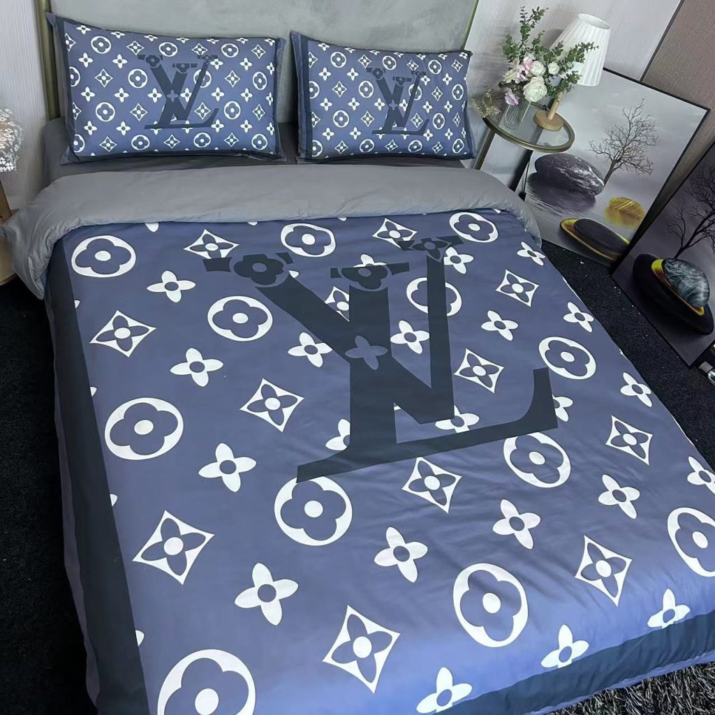 人気 LOUIS VUITTON ルイ ヴィトン 掛け布団カバーセット4点 ダブルサイズ/キングサイズベッド 綿生地 ベッドカバー 新居寝具用品 モノグラム 4色 - 画像 6