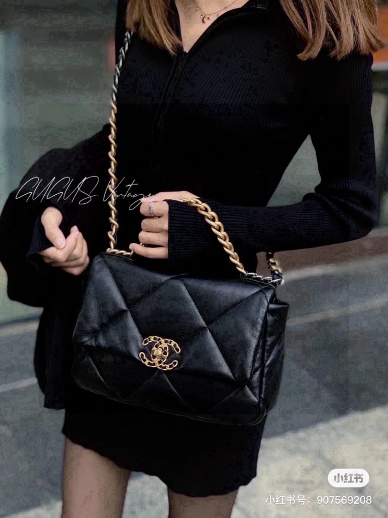 Chanelブランド ロングチェーン キャメル ハンドバッグ 黒 2色入 - 画像 2