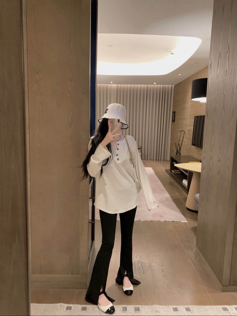 香奈儿 レディース ロングスリーブシャツ 2色入 - 画像 4