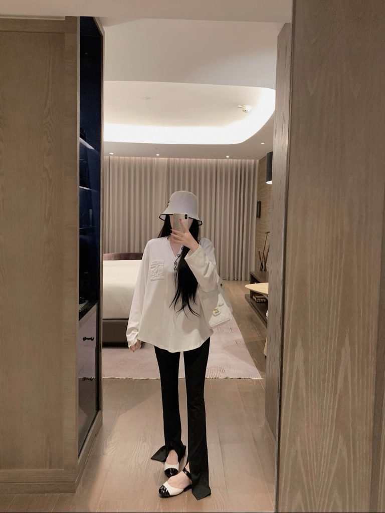香奈儿 レディース ロングスリーブシャツ 2色入 - 画像 5
