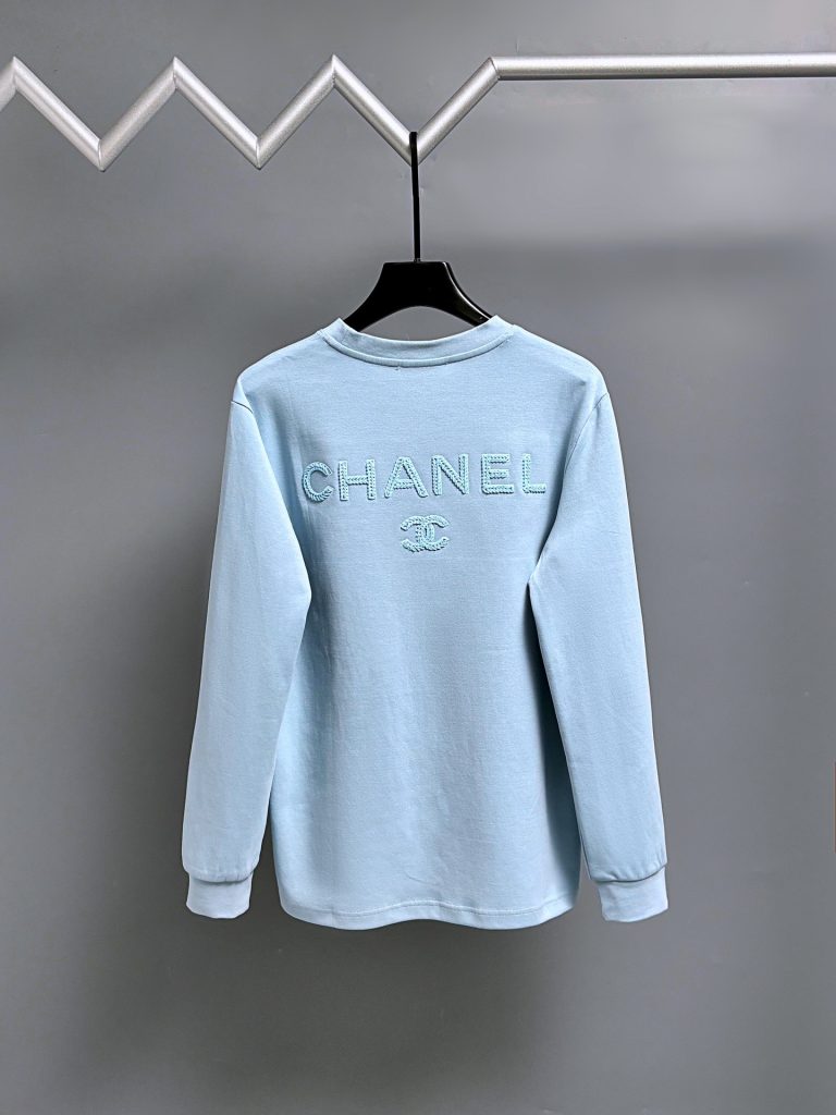 chanel レディース ロングスリーブTシャツ ブルーグレー 綿100% 1枚|1枚|1枚|1枚|1枚|1枚|1枚|1枚|1枚|1枚 - 画像 2