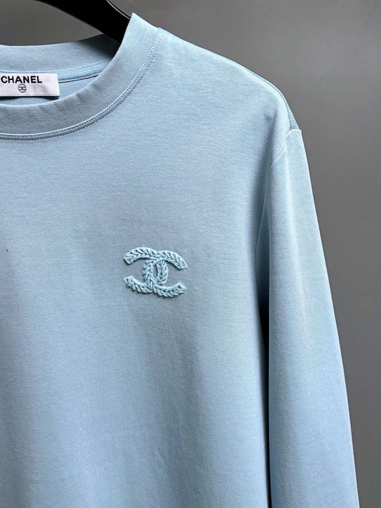 chanel レディース ロングスリーブTシャツ ブルーグレー 綿100% 1枚|1枚|1枚|1枚|1枚|1枚|1枚|1枚|1枚|1枚 - 画像 5
