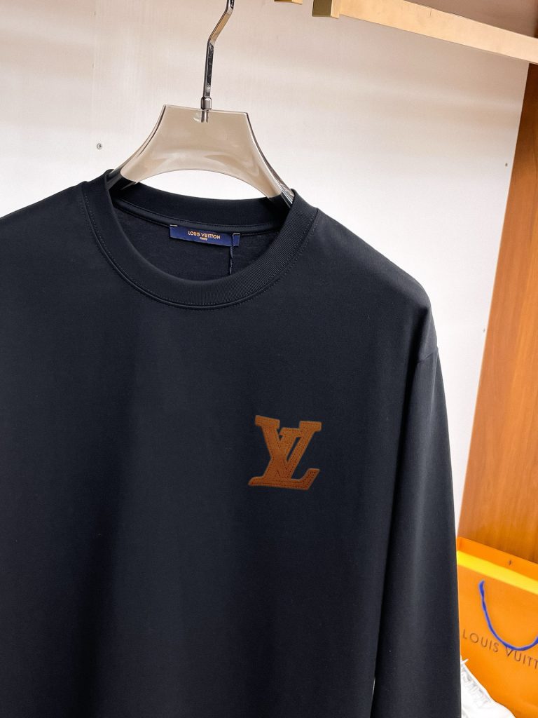 Louis Vuittonロエベ ブランドロゴ ロングスリーブTシャツ 黒 5色入 - 画像 3