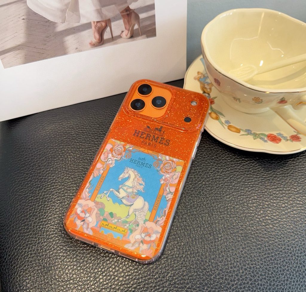 iPhoneケースオレンジ フルカバーフォンケース - 画像 2