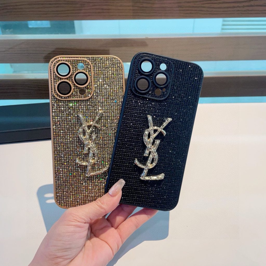 iPhoneケース【YSL】豪華 ブラック/ゴールド デザイン 手帳型スマホケース 2色入 💎 - 画像 5