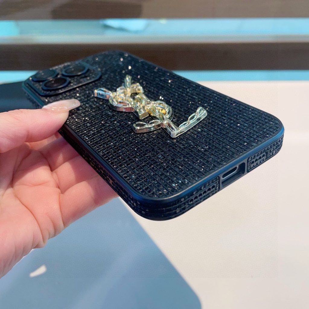 iPhoneケース【YSL】豪華 ブラック/ゴールド デザイン 手帳型スマホケース 2色入 💎 - 画像 6