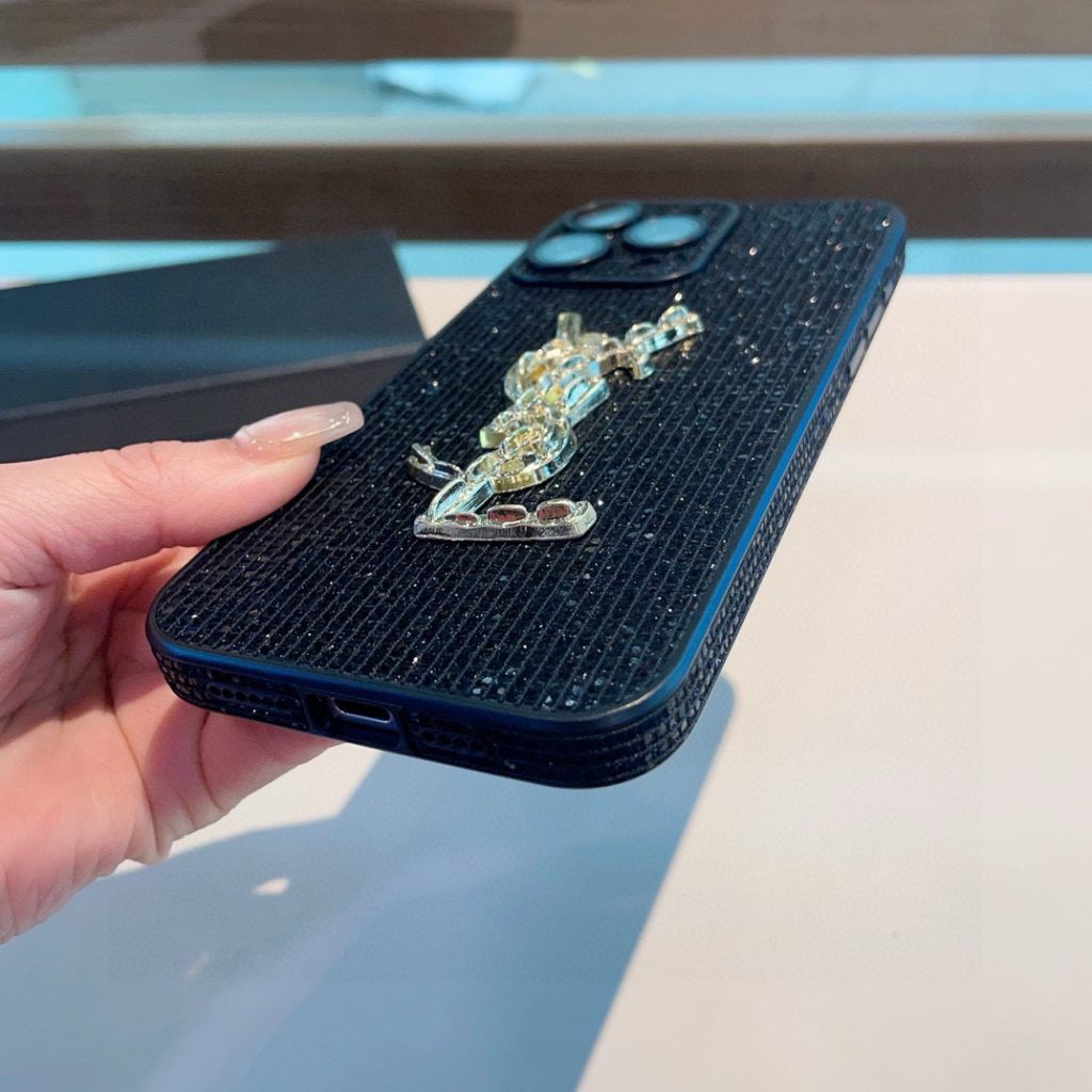 iPhoneケース【YSL】豪華 ブラック/ゴールド デザイン 手帳型スマホケース 2色入 💎 - 画像 7