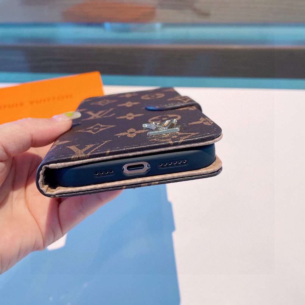iPhoneケースルイヴィトン風 ブック型スマホケース シンプルデザイン 1色入 📱 - 画像 6