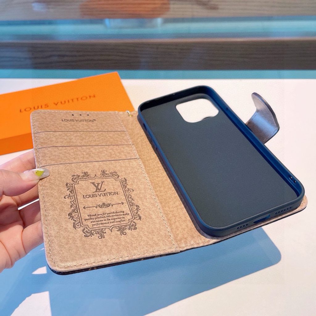 iPhoneケースルイヴィトン風 ブック型スマホケース シンプルデザイン 1色入 📱 - 画像 7